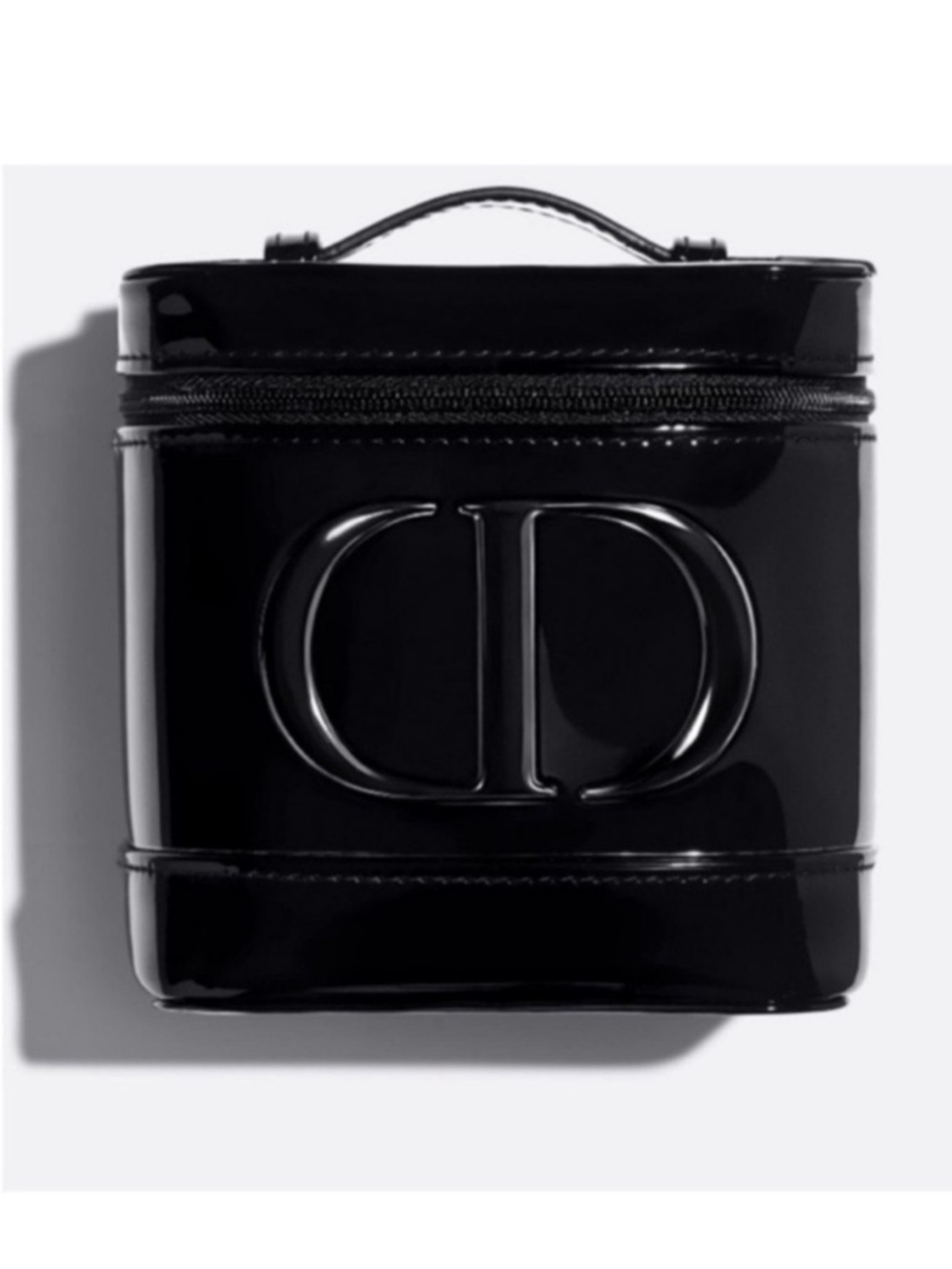Dior Black Patent Vanity Case with Embossed CD Logo - Picture 2 of 7